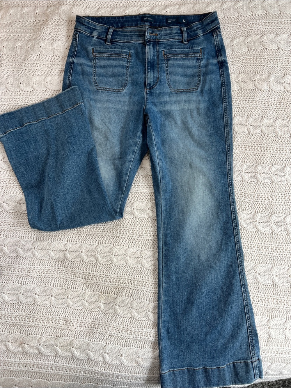 J. Jill Medium Blue Highrise Flare Jeans